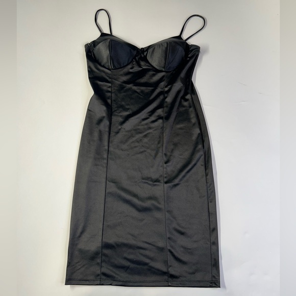 popular 21 Dresses & Skirts - Popular 21 Black Satin Slip On Mini Dress Size M